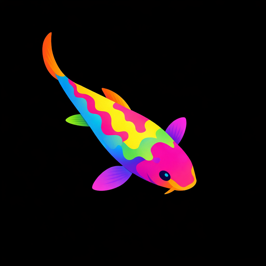 Mini Koi rainbow koi fish mascot